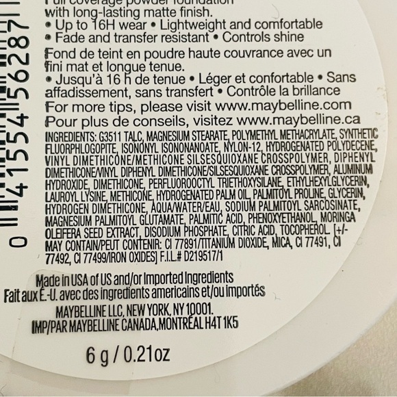 Maybelline 16H #312 Golden Doré Super Stay Full Coverage Powder Foundation - Picture 4 of 5